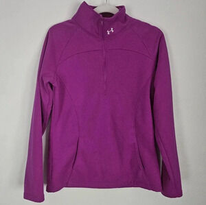 Under Armour half‎ zip fleece pullover jacket fuschia purple size small